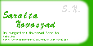 sarolta novoszad business card